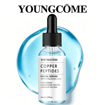 Copper Peptides Facial Serum with Hyaluronic Acid – Hydrating & Soothing Serum, Nourishing Skin Smoothing Treatment for Daily Sk