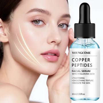 Copper Peptides Facial Serum with Hyaluronic Acid – Hydrating & Soothing Serum, Nourishing Skin Smoothing Treatment for Daily Sk