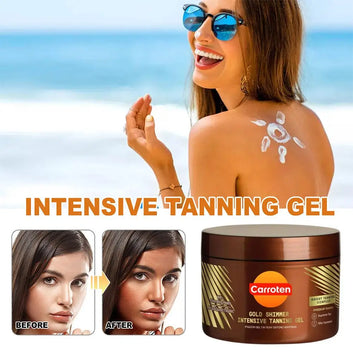 Natural Carrot Tanning Accelerator Gel - Sunless Self Solarium Long-lasting Bronzer Nourishing Body Face Daily Skincare